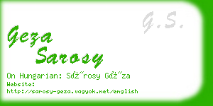 geza sarosy business card